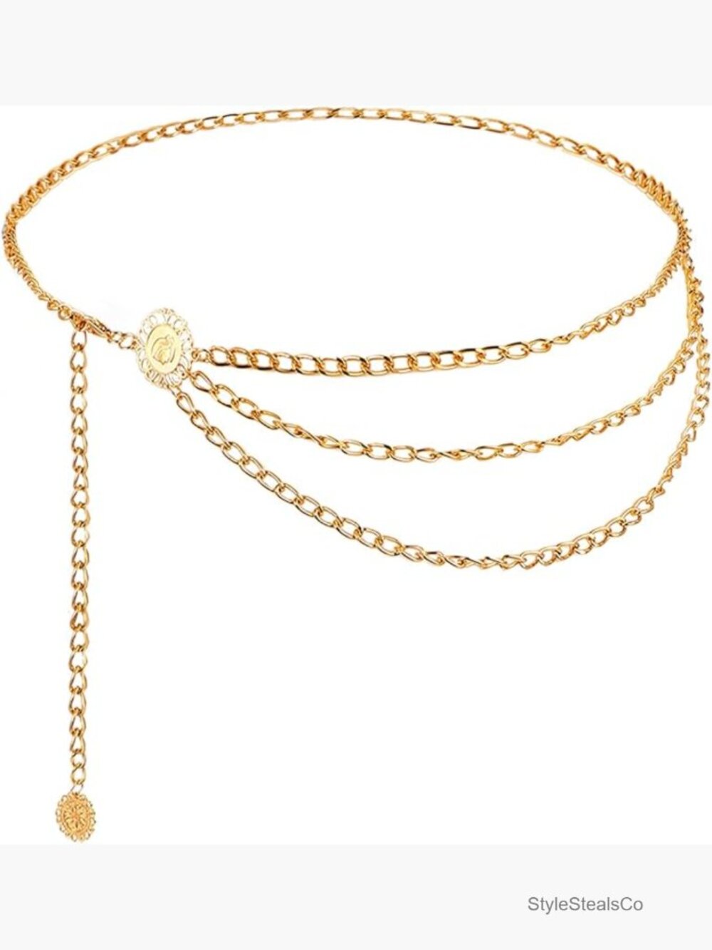 Layered Gold Waist Chain Belt for Women - Adjustable Body Belly Chain